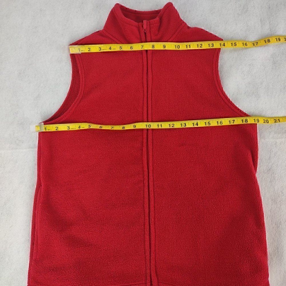 Karen Scott Red Full Zip Fleece Vest. Size Medium - Picture 5 of 10